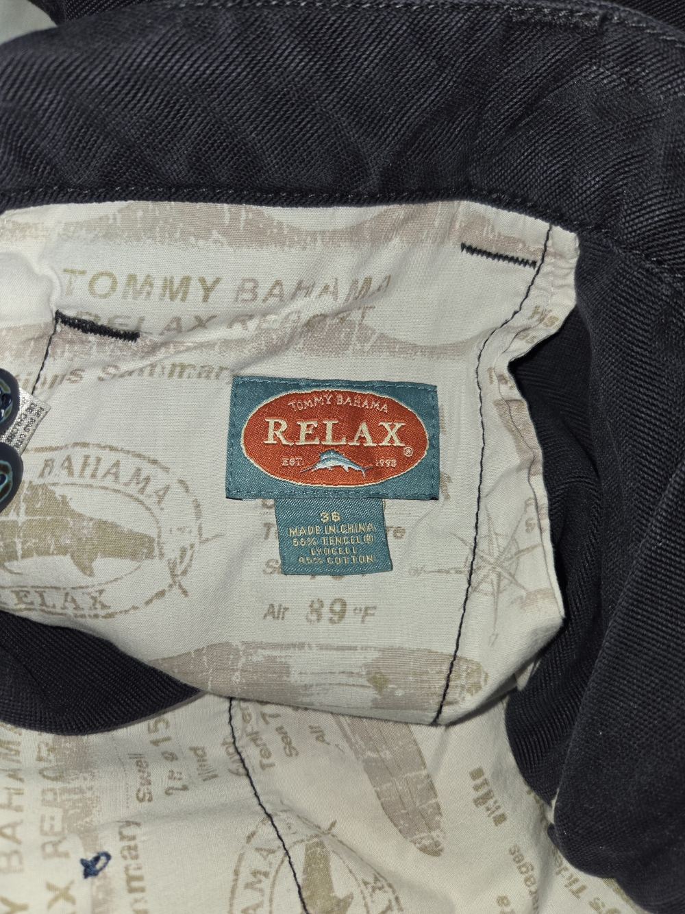Tommy Bahama Dark Navy Cargo Shorts for Men - Picture 2 of 3